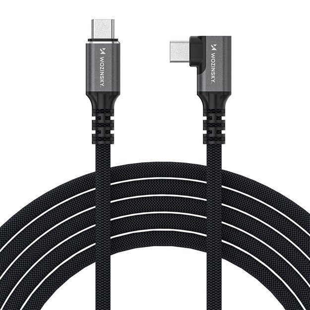 Kabel kątowy Wozinsky WPS2-UY41S USB-C Thunderbolt 4 240W 2m 4K - czarny 1
