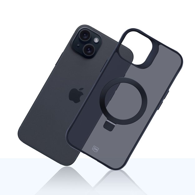 3mk Smoke Case Mag&amp Stand for Apple iPhone 15 plus - black 10