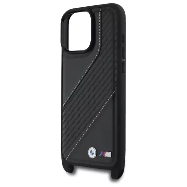 BMW M Edition Carbon Stripe &amp  Strap Case for iPhone 16 Pro Max - Black 4