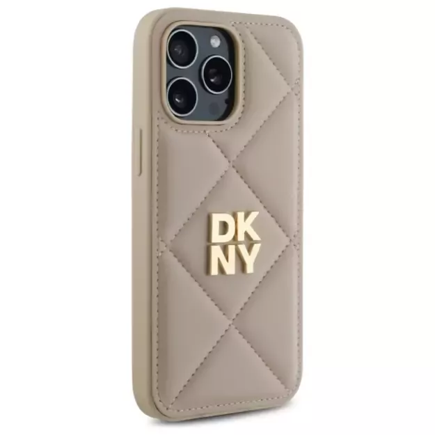 DKNY Quilted Stack Logo iPhone 14 Pro Case - Beige 10