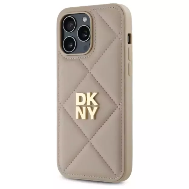 DKNY Quilted Stack Logo iPhone 14 Pro Case - Beige 8