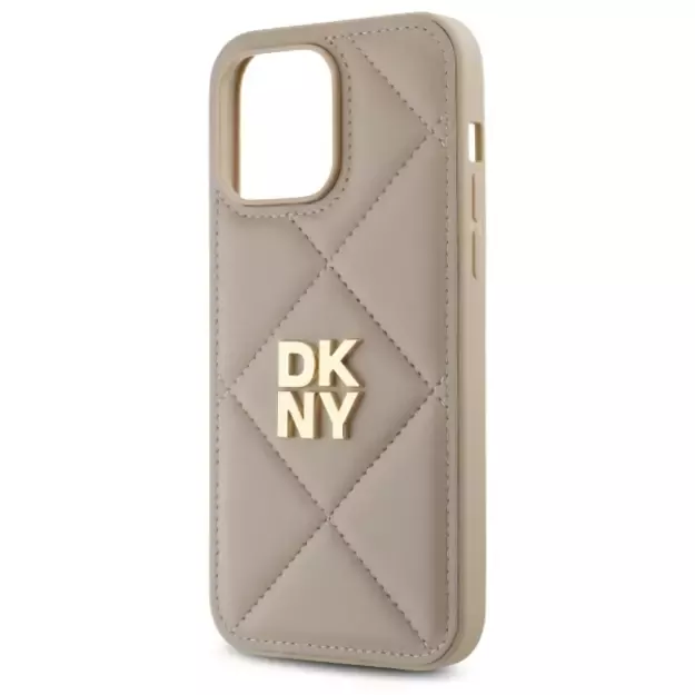 DKNY Quilted Stack Logo iPhone 14 Pro Case - Beige 12
