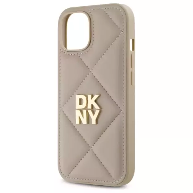 DKNY Quilted Stack Logo iPhone 15 Case - Beige 12