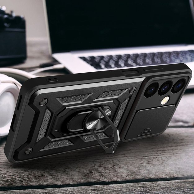 Hybrid Armor Camshield armored case for Samsung Galaxy S24 with camera cover - black 7