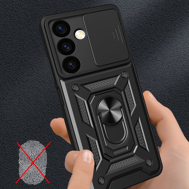 Hybrid Armor Camshield armored case for Samsung Galaxy S24 with camera cover - black 6