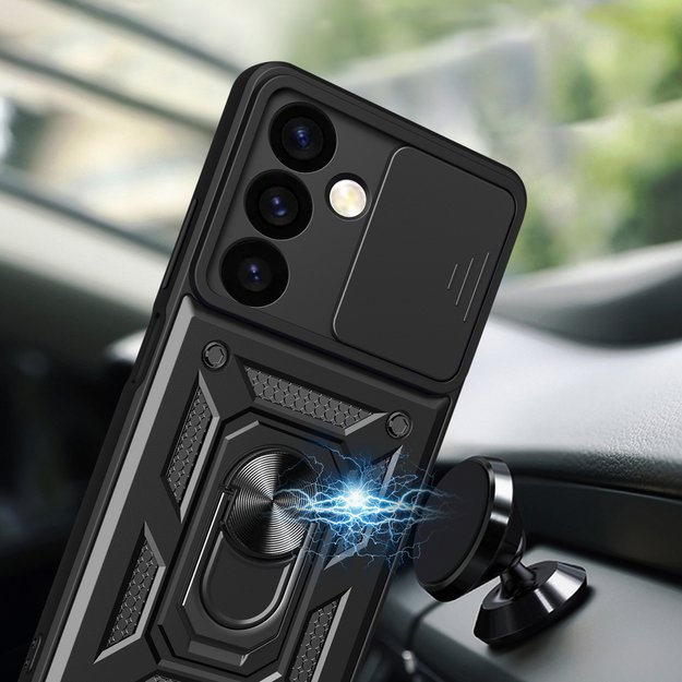 Hybrid Armor Camshield armored case for Samsung Galaxy S24 with camera cover - black 4