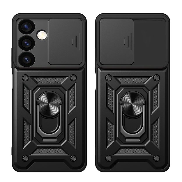 Hybrid Armor Camshield armored case for Samsung Galaxy S24 with camera cover - black 1