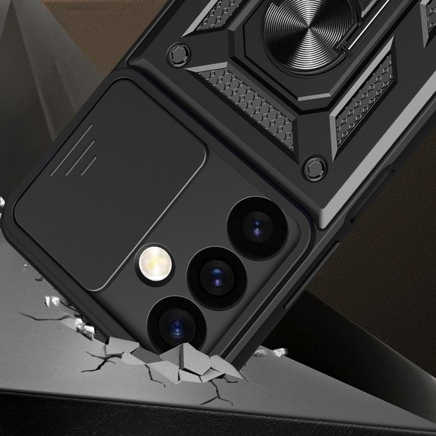 Hybrid Armor Camshield armored case for Samsung Galaxy S24 with camera cover - black 3