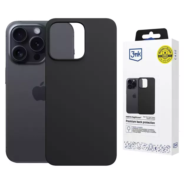 3mk Hardy MagSilicone Case for Apple iPhone 16 Pro Max - Gray