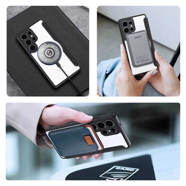 Dux Ducis Skin X Pro Case for Samsung Galaxy S25 Ultra with MagSafe and Wallet - Black 7
