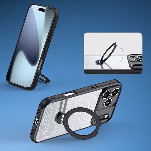 Dux Ducis Aimo Mag Case with Magnetic Ring and Stand for iPhone 17 Pro Max - Black 3