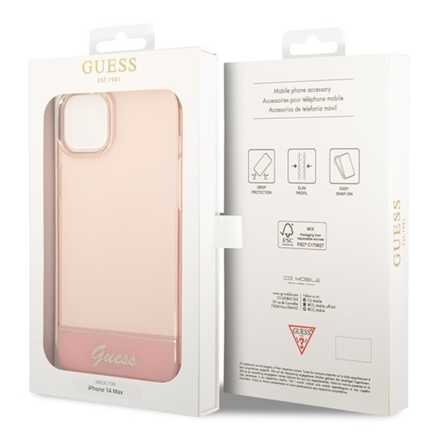 Guess GUHCP14SHGCOP iPhone 14 6.1 &quot pink / pink hardcase Translucent 7