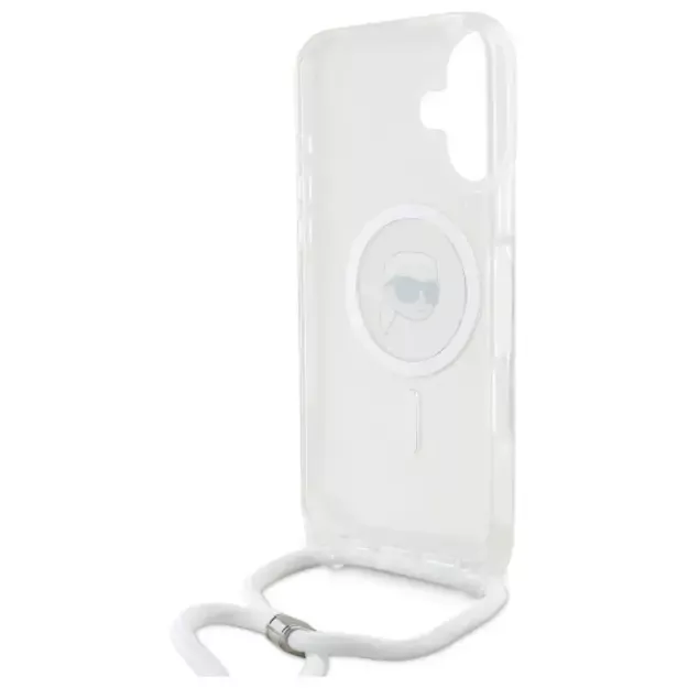 Karl Lagerfeld Crossbody IML Karl Head Magsafe Case for iPhone 16 - Clear 11