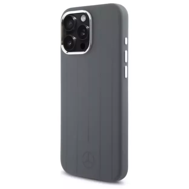 Mercedes Silicone Vertical Tonal Stripes MagSafe Case for iPhone 16 Pro Max - Gray 4