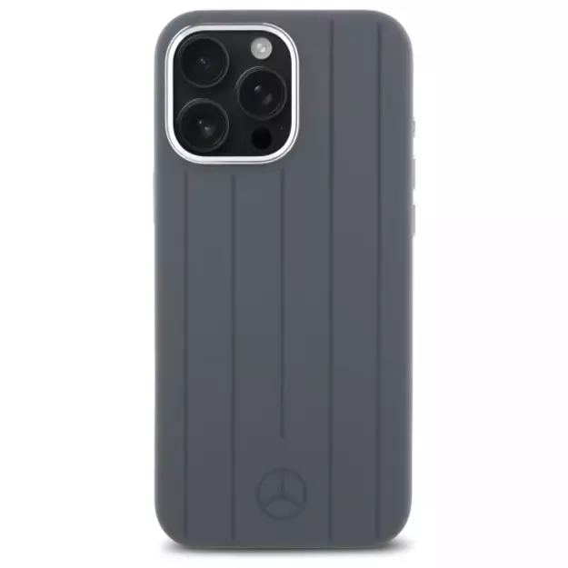 Mercedes Silicone Vertical Tonal Stripes MagSafe Case for iPhone 16 Pro Max - Gray 5