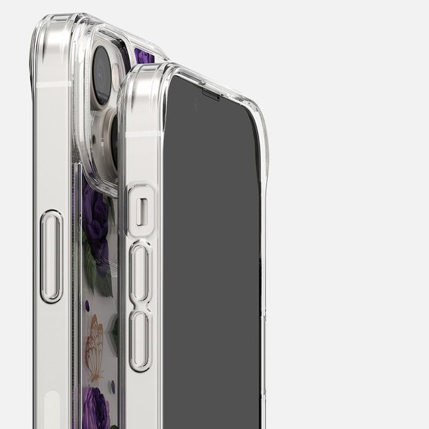Ringke Fusion Design Armored Case Cover with Gel Frame for iPhone 14 Plus transparent (Purple rose) (FD637E29) 10