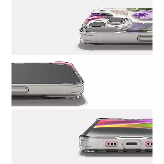 Ringke Fusion Design Armored Case Cover with Gel Frame for iPhone 14 Plus transparent (Purple rose) (FD637E29) 24