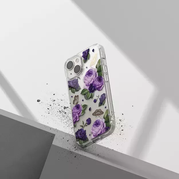 Ringke Fusion Design Armored Case Cover with Gel Frame for iPhone 14 Plus transparent (Purple rose) (FD637E29) 18