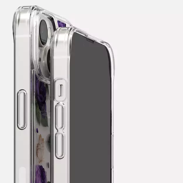 Ringke Fusion Design Armored Case Cover with Gel Frame for iPhone 14 Plus transparent (Purple rose) (FD637E29) 23