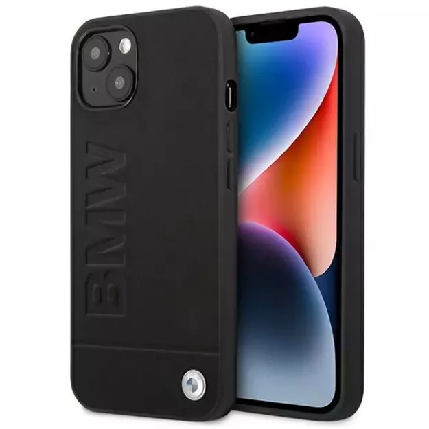 Case BMW BMHCP14MSLLBK iPhone 14 Plus 6.7 &quot black / black Leather Stamp