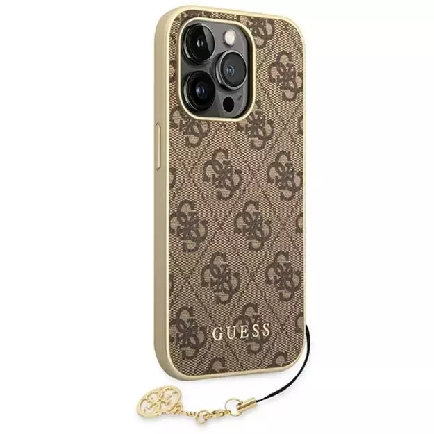 Guess GUHCP14LGF4GBR iPhone 14 Pro 6.1 &quot brown / brown hardcase 4G Charms Collection 8