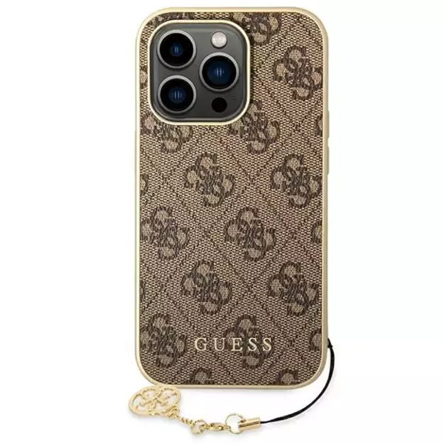 Guess GUHCP14LGF4GBR iPhone 14 Pro 6.1 &quot brown / brown hardcase 4G Charms Collection 7