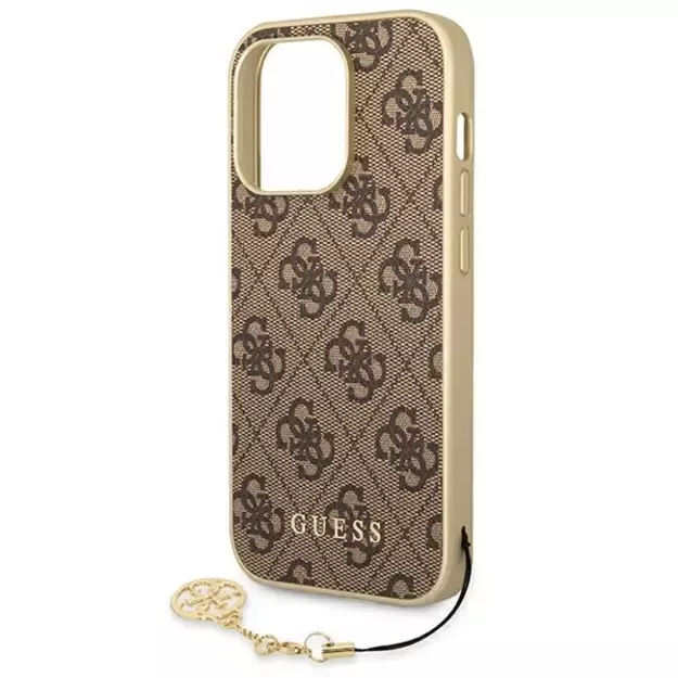 Guess GUHCP14LGF4GBR iPhone 14 Pro 6.1 &quot brown / brown hardcase 4G Charms Collection 10