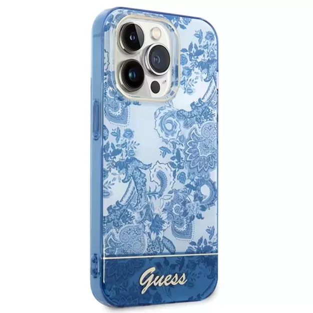 Guess GUHCP14LHGPLHB iPhone 14 Pro 6.1&quot  blue/blue hardcase Porcelain Collection 10