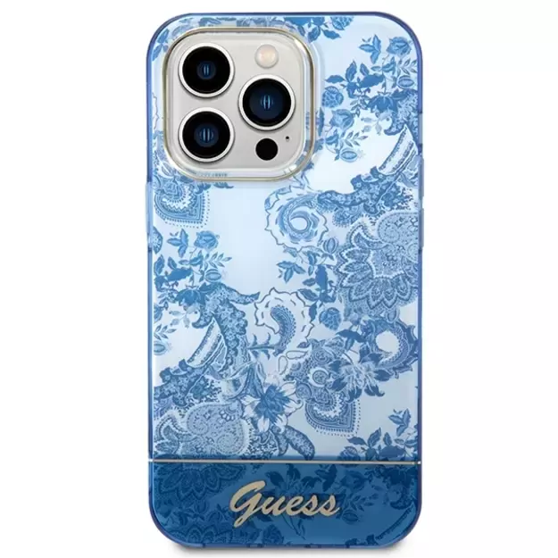 Guess GUHCP14LHGPLHB iPhone 14 Pro 6.1&quot  blue/blue hardcase Porcelain Collection 9