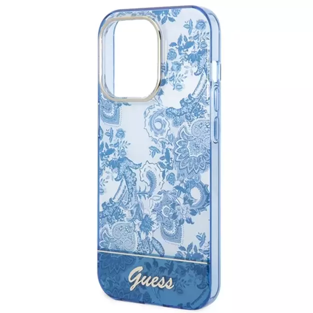Guess GUHCP14LHGPLHB iPhone 14 Pro 6.1&quot  blue/blue hardcase Porcelain Collection 12
