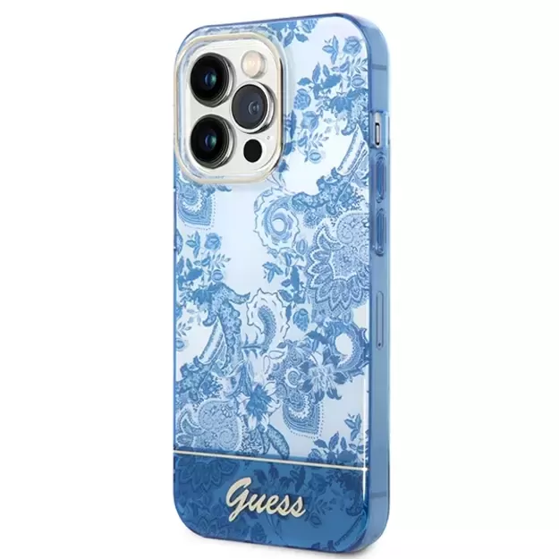 Guess GUHCP14LHGPLHB iPhone 14 Pro 6.1&quot  blue/blue hardcase Porcelain Collection 8
