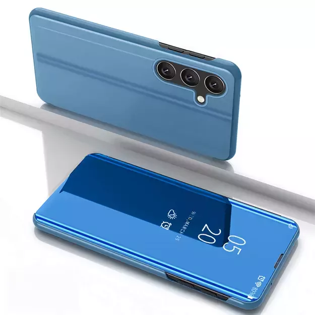 Clear View Case for Samsung Galaxy S25+ Cover with Flip - Blue