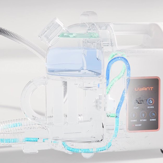 UWANT B200 12000Pa 1900W washing vacuum cleaner with Deep Cleaning steam cleaning function + steam nozzle - white 33