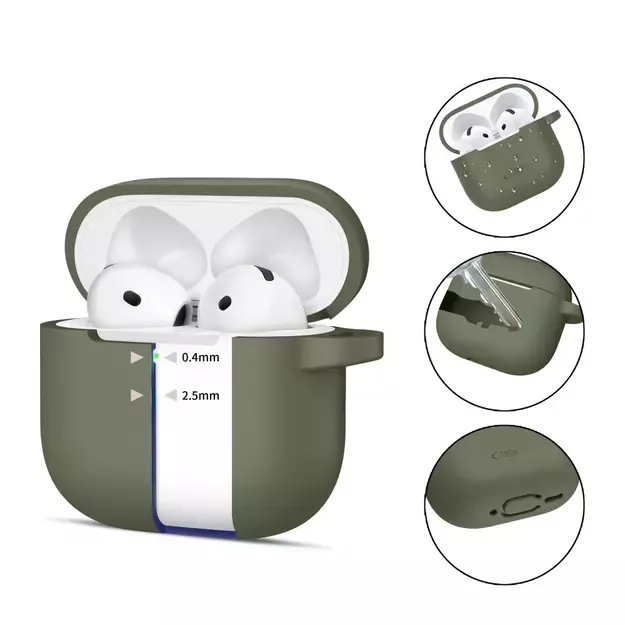 Tech-Protect Silicone Hook Case for AirPods 4 - Green 6