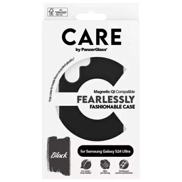 CARE by PanzerGlass Fashion QI Case Samsung Galaxy S24 Ultra - Black 3