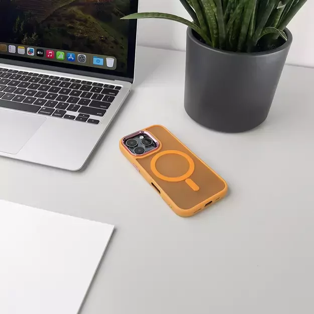 Wozinsky Fashion Case with MagSafe for Samsung Galaxy S24 FE - Orange 6