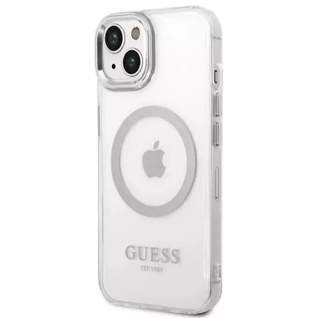 Guess GUHMP14MHTRMS iPhone 14 Plus 6.7&quot  silver/silver hard case Metal Outline Magsafe 1