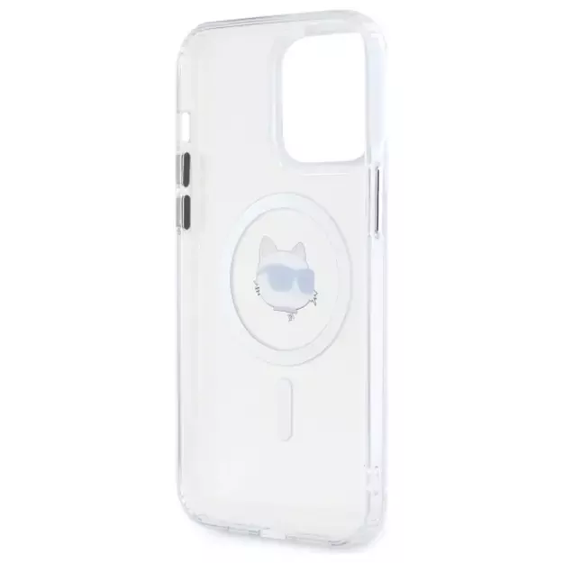 Karl Lagerfeld IML Metal Choupette Head MagSafe Case for iPhone 14 Pro Max - White 6