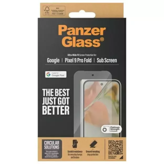 PanzerGlass Screen Protector Ultra-Wide Fit Tempered Glass for Google Pixel 9 Pro Fold 3