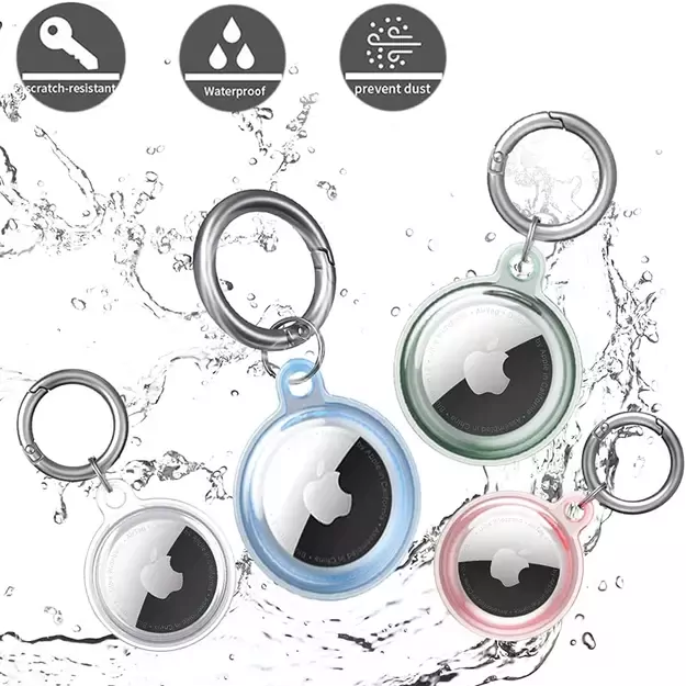 Apple AirTag waterproof case - transparent, green, blue, pink - 4 pieces 10