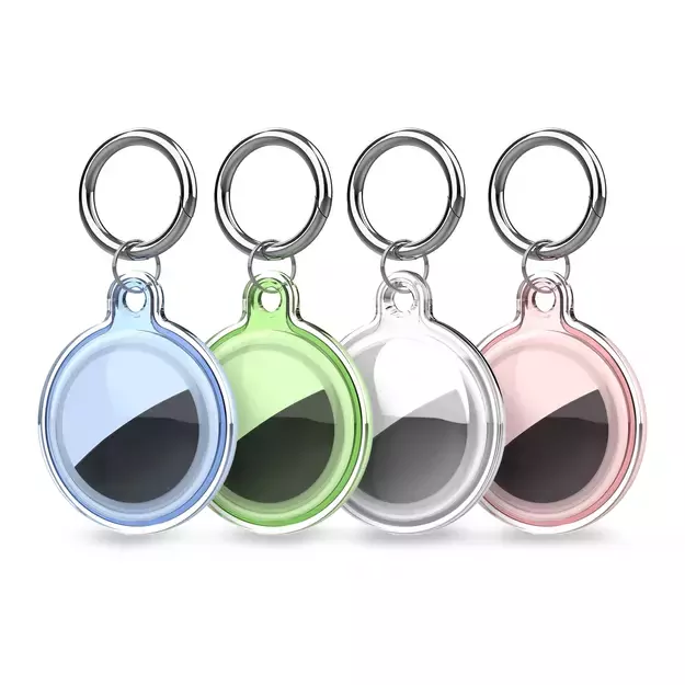 Apple AirTag waterproof case - transparent, green, blue, pink - 4 pieces