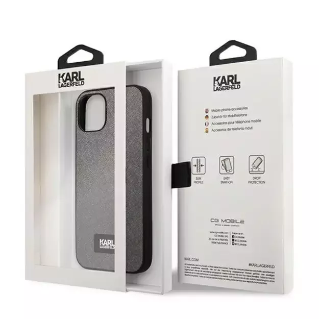 Karl Lagerfeld KLHCP13SSFMP2DG iPhone 13 mini 5,4 &quot hardcase silver / silver Saffiano Plaque 7