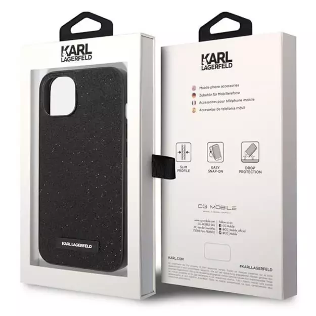 Karl Lagerfeld KLHCP14MG2ELK iPhone 14 Plus 6.7 &quot hardcase black / black Glitter Plaque Logo 14