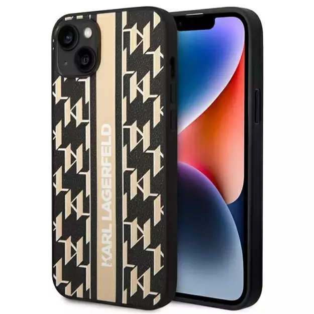Karl Lagerfeld KLHCP14MPGKLSKW iPhone 14 Plus 6,7 &quot hardcase brown / brown Monogram Stripe