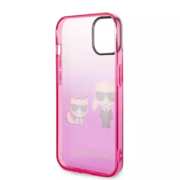 Karl Lagerfeld KLHCP14MTGKCP iPhone 14 Plus 6,7  hardcase różowy/pink Gradient Ikonik Karl & Choupette 6