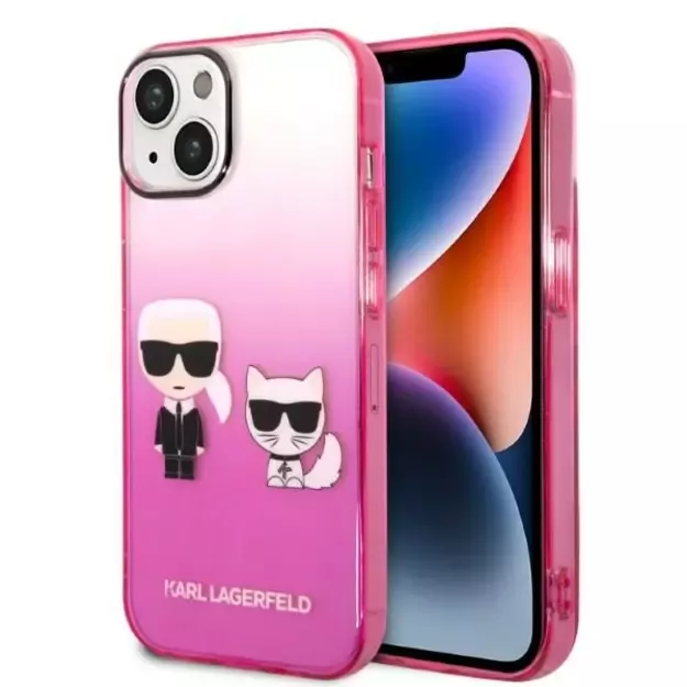 Karl Lagerfeld KLHCP14MTGKCP iPhone 14 Plus 6,7  hardcase różowy/pink Gradient Ikonik Karl & Choupette