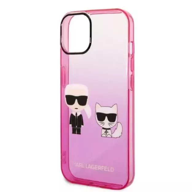 Karl Lagerfeld KLHCP14MTGKCP iPhone 14 Plus 6,7  hardcase różowy/pink Gradient Ikonik Karl & Choupette 5