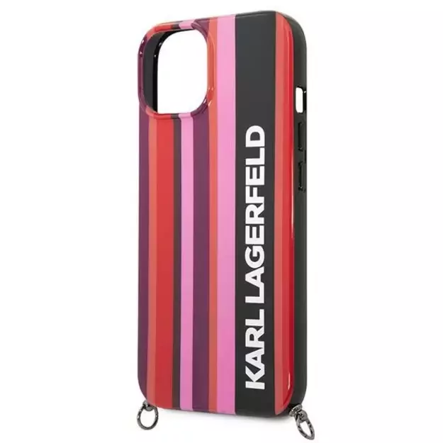 Karl Lagerfeld KLHCP14SSTSTP iPhone 14 6.1 &quot hardcase pink / pink Color Stripes Strap 4