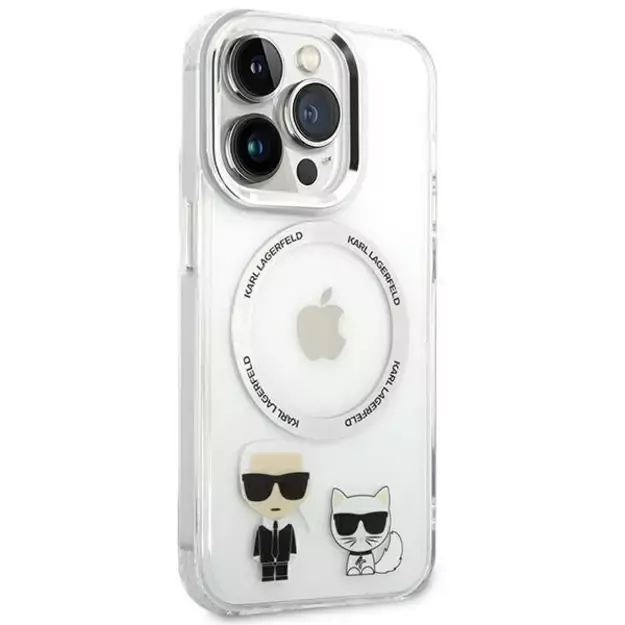 Karl Lagerfeld KLHMP14XHKCT iPhone 14 Pro Max 6.7 &quot hardcase transparent / transparent Karl &amp  Choupette Aluminum Magsafe 3