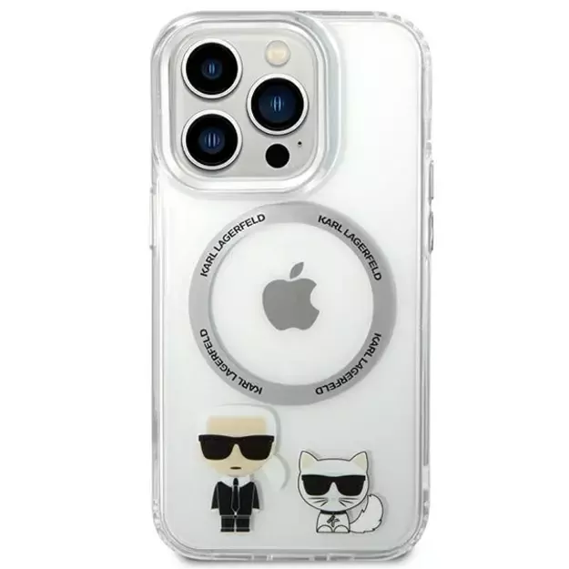 Karl Lagerfeld KLHMP14XHKCT iPhone 14 Pro Max 6.7 &quot hardcase transparent / transparent Karl &amp  Choupette Aluminum Magsafe 2